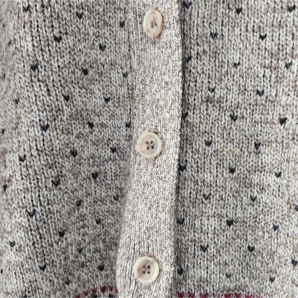 Lands' End 100% Wool Scottie Dog Lover Knit Cardigan - Picture 5 of 10